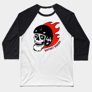 Distinct Riders – Rider 44 - Skull with flames - dark version Baseball T-Shirt